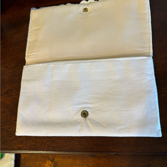 VINTAGE COTTON HAND EMBROIDERED CLUTCH PURSE - STUNNING - NEVER BEEN USED - Picture 8 of 11